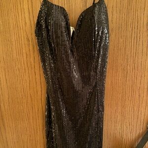 Bozzolo Black Sequin Mini Dress